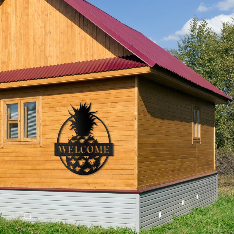 Ananas - décorations murales en métal sur mesure, panneau de fruits en métal sur la porte, panneau de cabine de cuisine, Oui