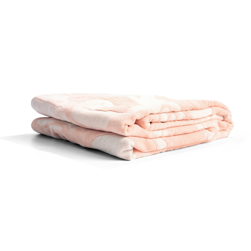 Clouds Hand Woven Throw Blanket, Rosebud