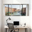 Scénario et paysages urbains, pont sur le canal de Venise, bâtiments, gondoles d'eau, reflet du ciel, ensemble de 3 impressions sur toile