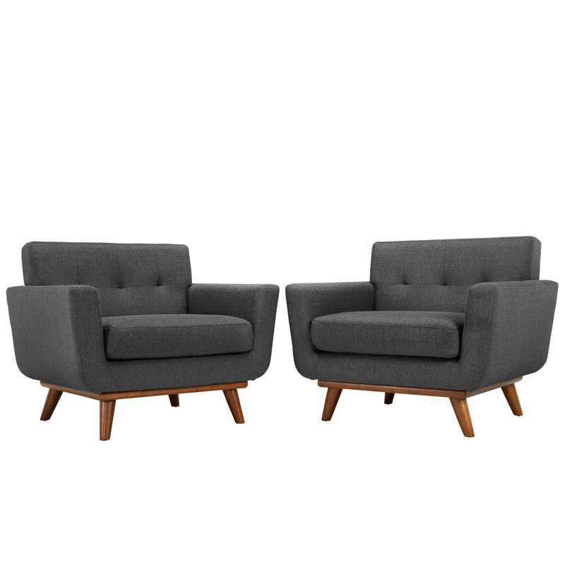 Carson Carrington Sigtuna Mid-century Modern Sloping Armchairs, Gray