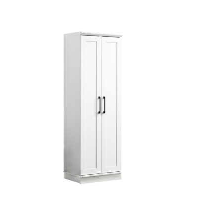 Armoire blanche de 23 po avec panneau encadré et 4 tablettes réglables - panneau, tablettes pratiques