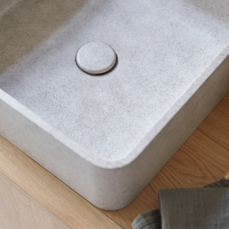 Tikamoon Thaïs 39mm L x 39mm W Square Sink, Grey