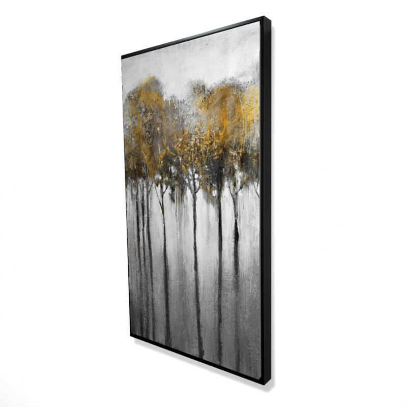 Abstract Yellow Forest Print On Canvas, H 48 po x l 24 po