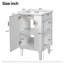 Ensemble de meuble-lavabo simple autoportant avec porte à fermeture douce, poignées en demi-lune chic, style français, blanc, 20 po-128990492-128990493