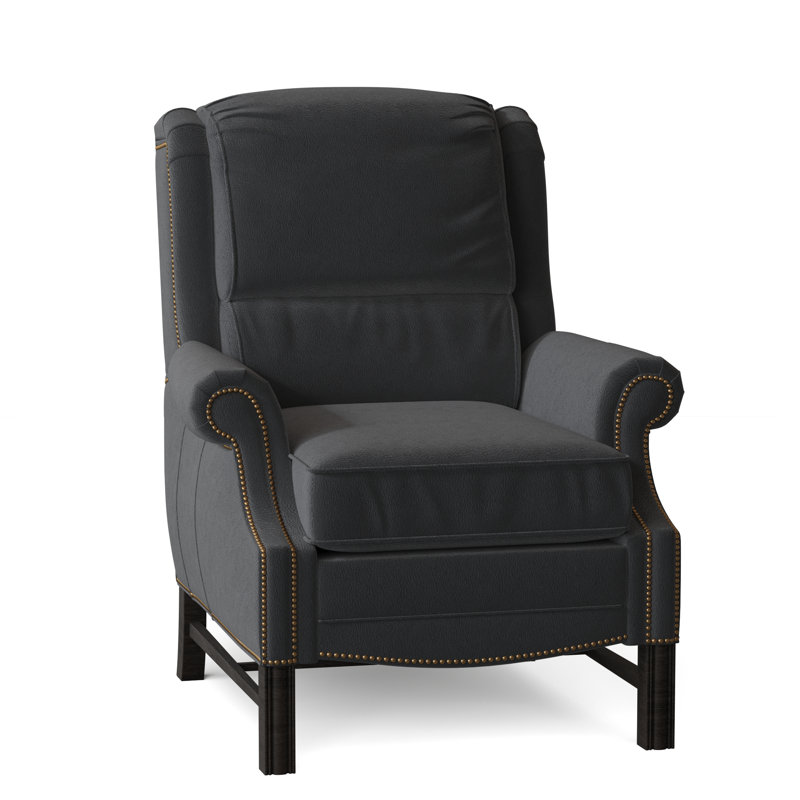 Alta Recliner, Outsider Raven Genuine Leather, Cobblestone, #9 French Natural