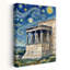 Caryatids Under Starry Sky Classic Colorful Dramatic Architecture Landscape Wall Art Print by HUGO - Wrapped Canvas Print-1671623510
