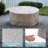 Outdoor Round Steel Fire Pit Table With Hidden Fuel Tank-567640537