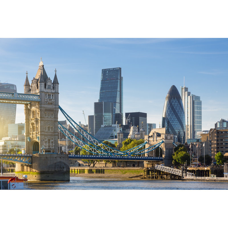 Claflin Financial District Of London - Wrapped Canvas Print, 81cm H x 122cm W x 3.8cm D