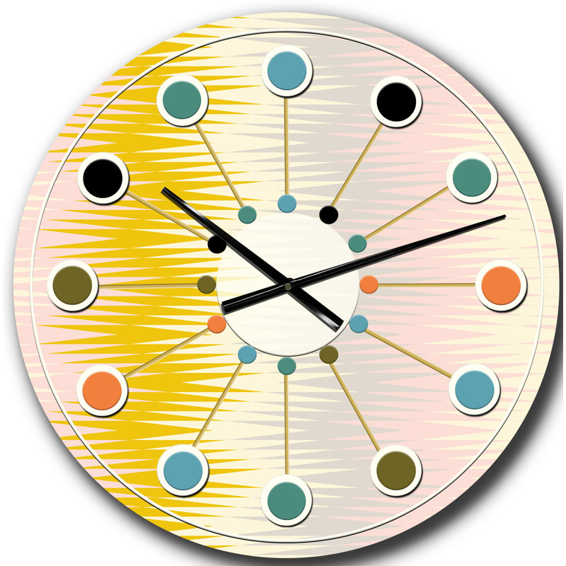 Horloge murale rétro Mid-Century, Grand