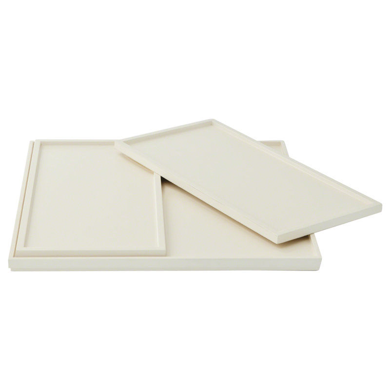 3 Piece Nesting Tray Set in Ivory Lacquer, Ivory Lacquer