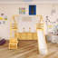 Lit mezzanine double en bois avec tente-133202597