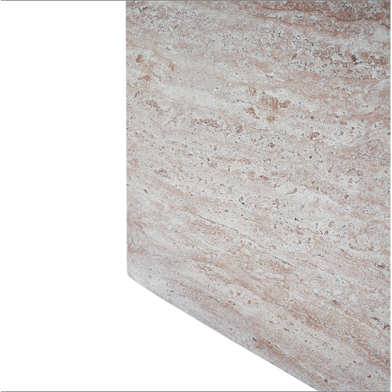 Outdoor/Indoor Square Travertine Lightweight Concrete Side Table