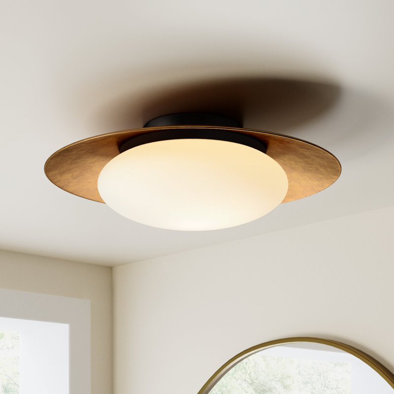 Haines Glass LED Flush Mount, 6" H x 18" W x 18" D