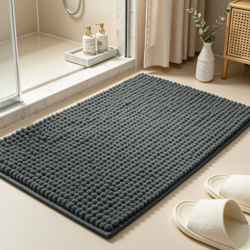 Tapis pour salle de bain Croley Luxury Chenille, L 20 po x L 32 po, Gris