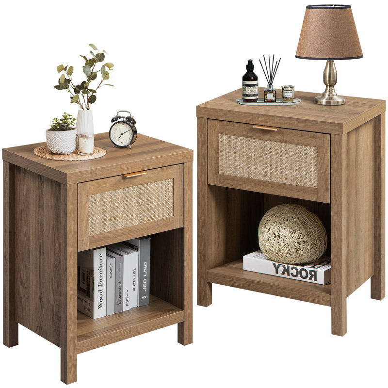 Alayha 19.7'' W Nightstand, Brown
