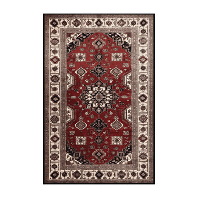 Machine Washable Persian Black Area Rug
