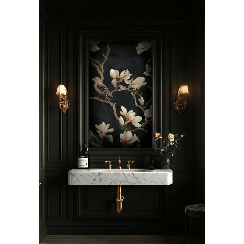Papier peint à motif floral Magnolia