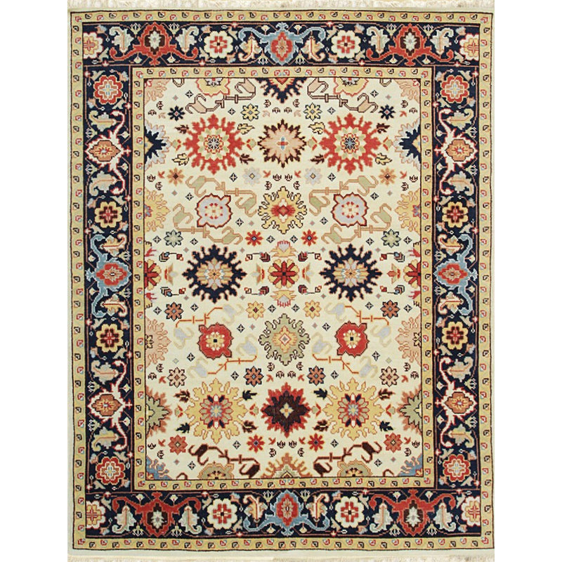 Tapis oriental en laine noué à la main Oriental, Rectangle 9 pi x 12 pi