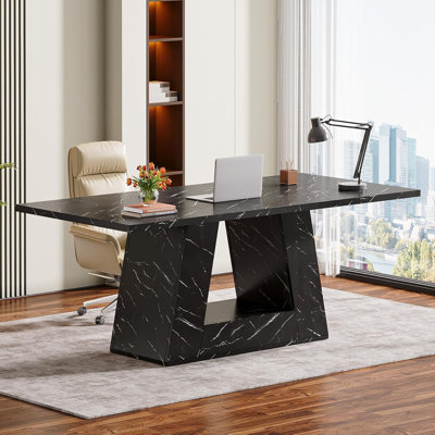 63" Modern Executive Desk With Sturdy Base