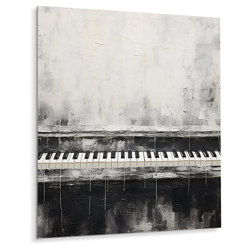 «Black and White Piano Keys Midnight Black» sur, H 32 po x l 16 po x P 1 po
