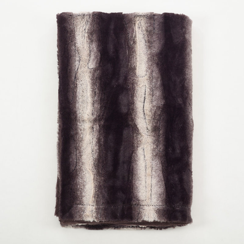 Luxurious Sherpa and Faux Fur Electric Throw Blanket in Multicolor