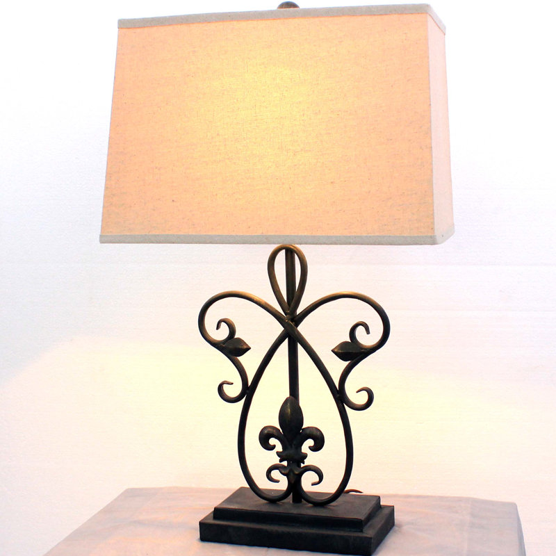 Ornate Wrought Iron Table Lamp
