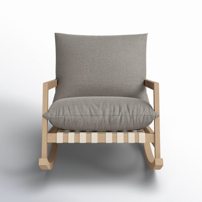 Copley Outdoor Rocking Solid Wood Chair with Cushions by Joss & Main