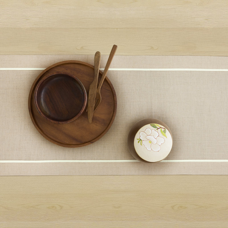 100% Pure Linen Table Runner -kensington, Natural, 60" x 14"