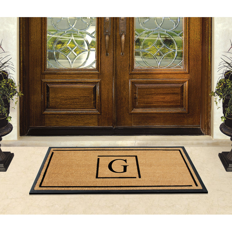 Tapis de porte d'extérieur antidérapant en fibre de coco 48 po x 24 po Amaranthe, G