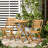 Bistro - 3 Piece Wood Patio Furniture With Folding Chairs & Table. Rust-, For Backyard, Deck, Balcony Pieces. Table Outdoor. Garden, Deck. Finish, Stable Structure