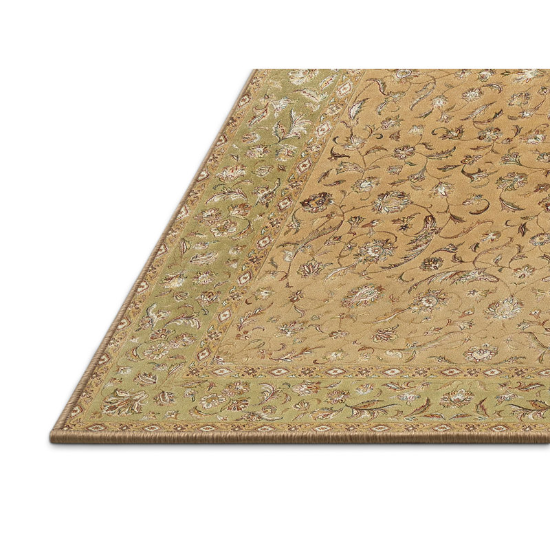 Tapis traditionnel beige / gris Dinton, Rectangle 2 pi x 5 pi