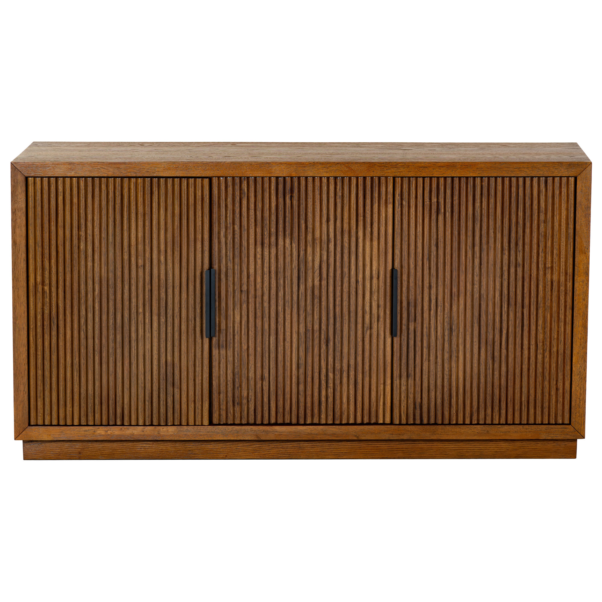 Carmelita 3 Door Reeded Sideboard, Medium Oak