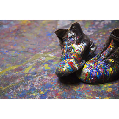 Painter's Painted Boots - Wrapped Canvas Print