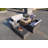 Small firepit with 1503 Wicker 7 - Person Patio Conversation Set with Cushions
