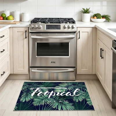 White Machine Washable,Summer Tropical for Banner Flyer Indoor Area Rug