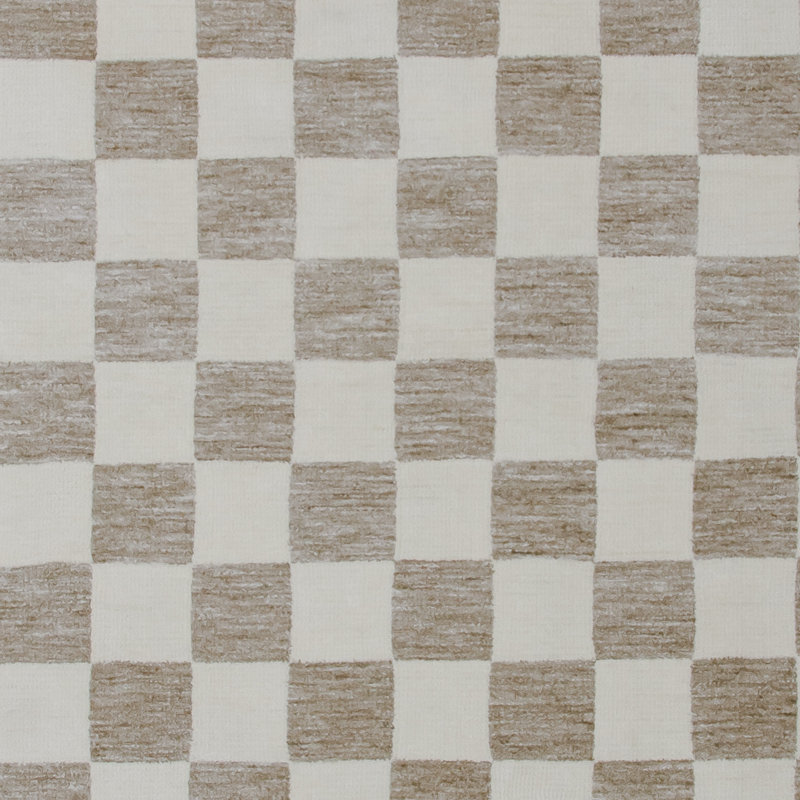 Tapis de couloir d'intérieur à carreaux beige / brun 3 pi x 10 pi (2 pi 7 po x 10 pi) Branch Branch Roxie