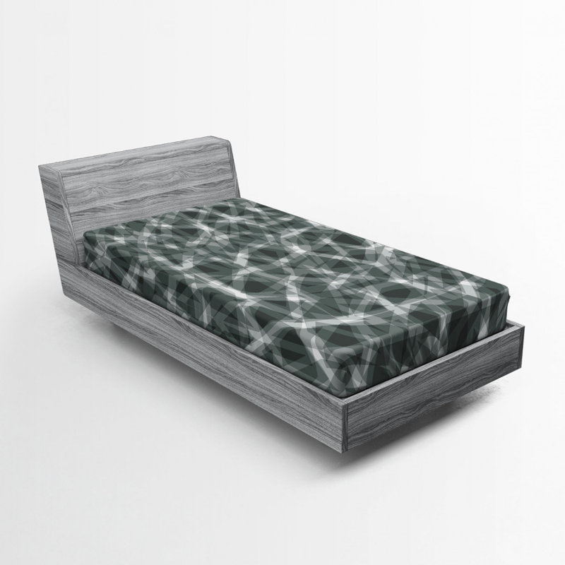 Microfiber Abstract Fitted Sheet, Twin Fitted Sheet