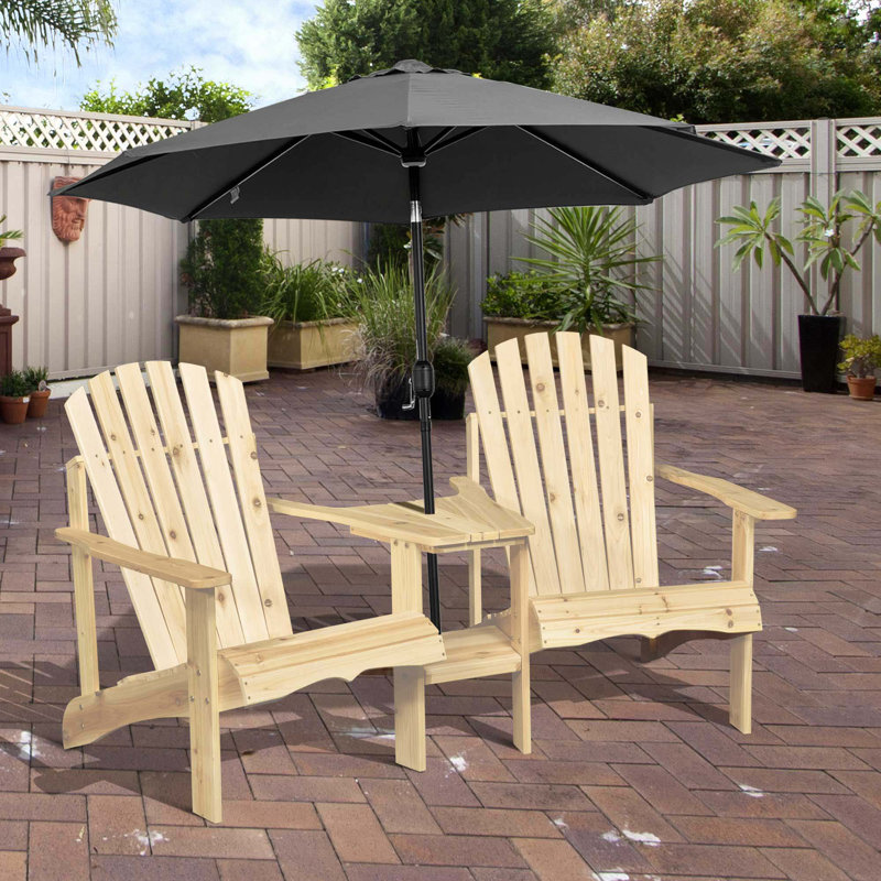 Chaise Adirondack en bois pour deux pour l'extérieur Outsunny