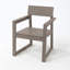 Fauteuils de jardin et d'extérieur en PEHD couleur bois antique avec dossier, design moderniste