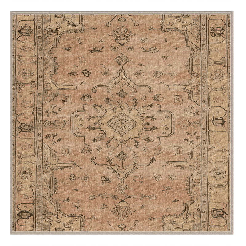Tapis brun lavable à la machine, Carré 5 pi