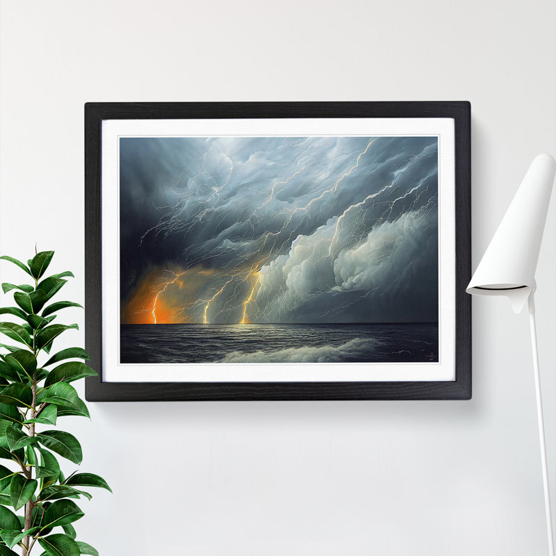 Attractive Thunderstorm - Framed Print, 34cm H x 46cm W x 2cm D, Black