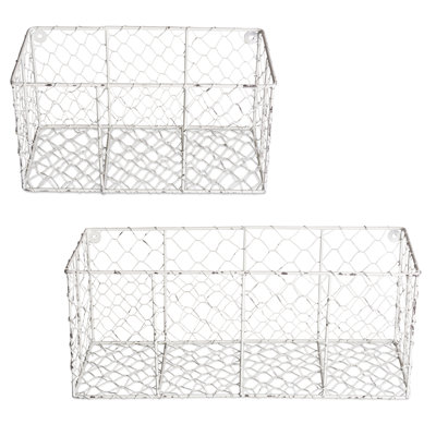 Deloatch Metal Wall Organizer with Wall Baskets