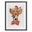 «Santa's Elf on Deer», reproduction encadrée sous verre, conception de Nancy Overton-790466040-790465991