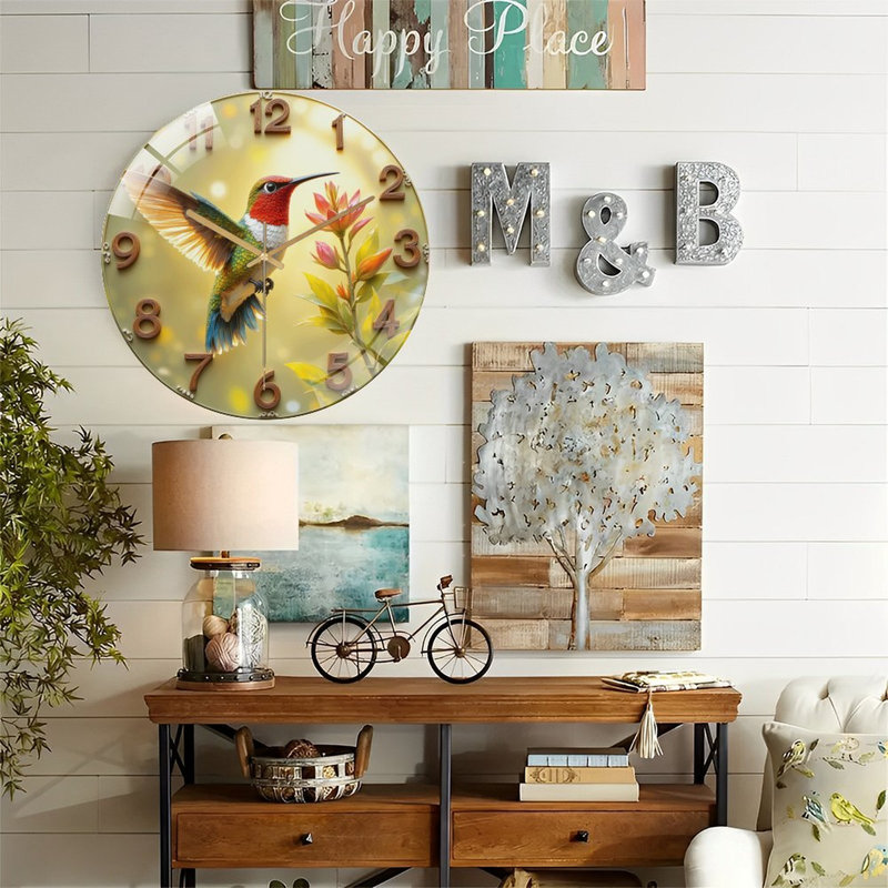 Horloge murale colibri 12 po