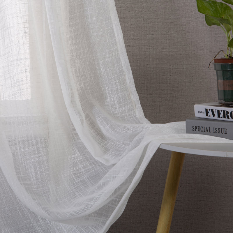 Paire de rideaux transparents avec pattes, Blanc