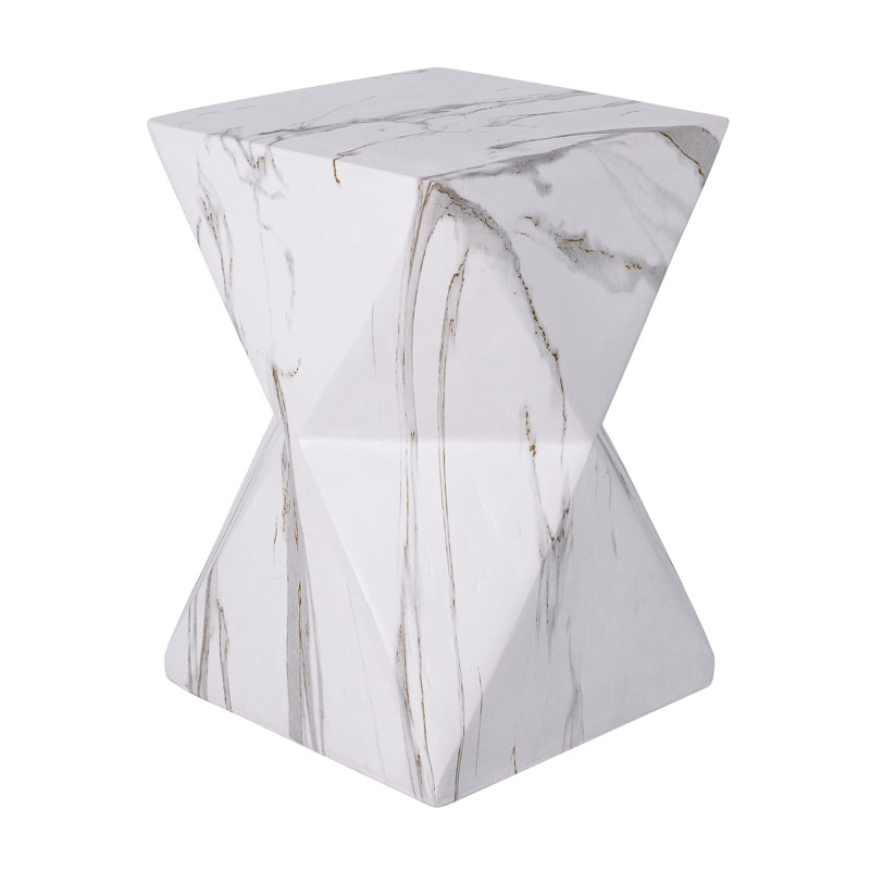 Table d'appoint H 18,5 po MGO, White Marble