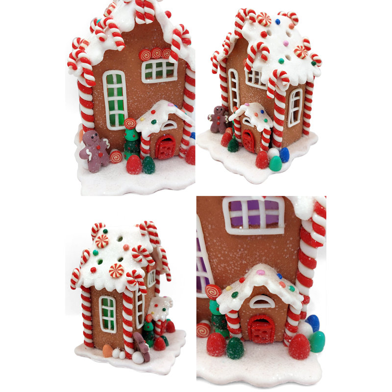 Maison de Noël en pain d'épices.  Décoration festive F07-N2-20-HA020B