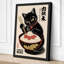 Beckoning Noodle Cat Japandi - Wrapped Canvas-1480478374-1480478396
