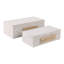 Boîte de rangement décorative en tissu avec couvercle et fermeture métallique double - Rangement moderne idéal pour photos ou objets de décoration - Lot de 2, 23 cm, brun