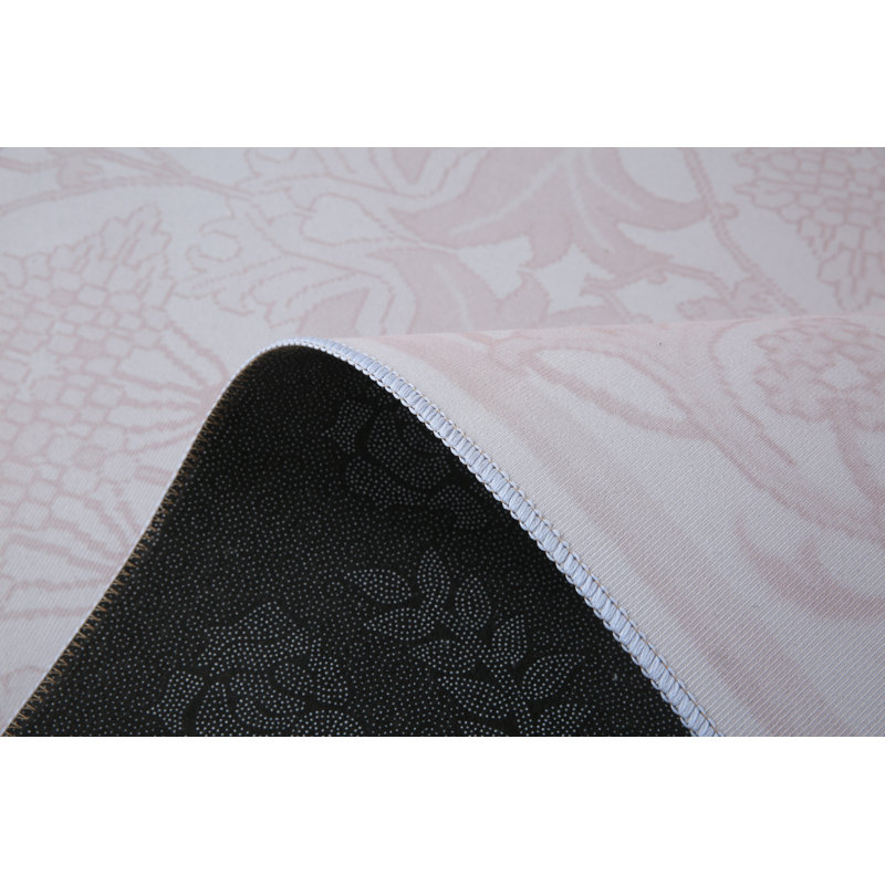 William Morris Light-Brown Washable Runner with Built-in Padding & Non-Slip Backing, Rectangle 8' x 10'